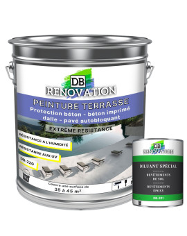DB-230 Peinture sol terrasse pour béton - Forte protection UV - Haute imperméabilité - Kit 5,5-11KG