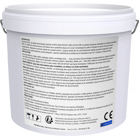 DB-225 RESINE EPOXY EXTERIEUR Peinture sol Terrasse, balcon - Haute résistance - Prêt à l'emploi - 4,5-9KG